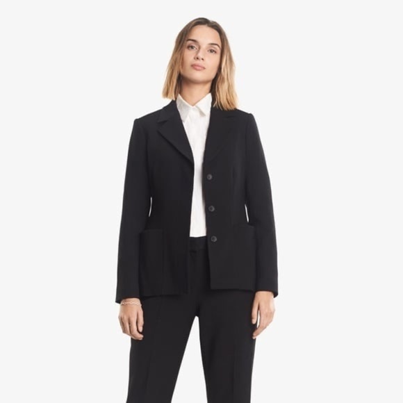 MM LaFleur The Collin’s Blazer NWT Tailored Black Hidden Placket Wool Blend 8 - Picture 1 of 12